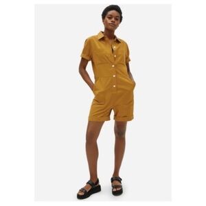Everlane mustard romper jumpsuit